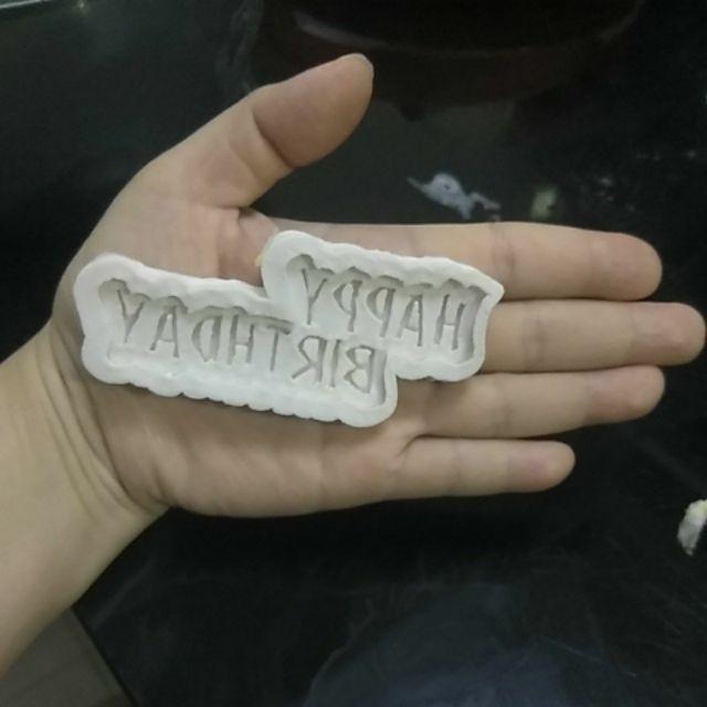 Cetakan Silikon Puding Coklat Tulisan Happy Birtday