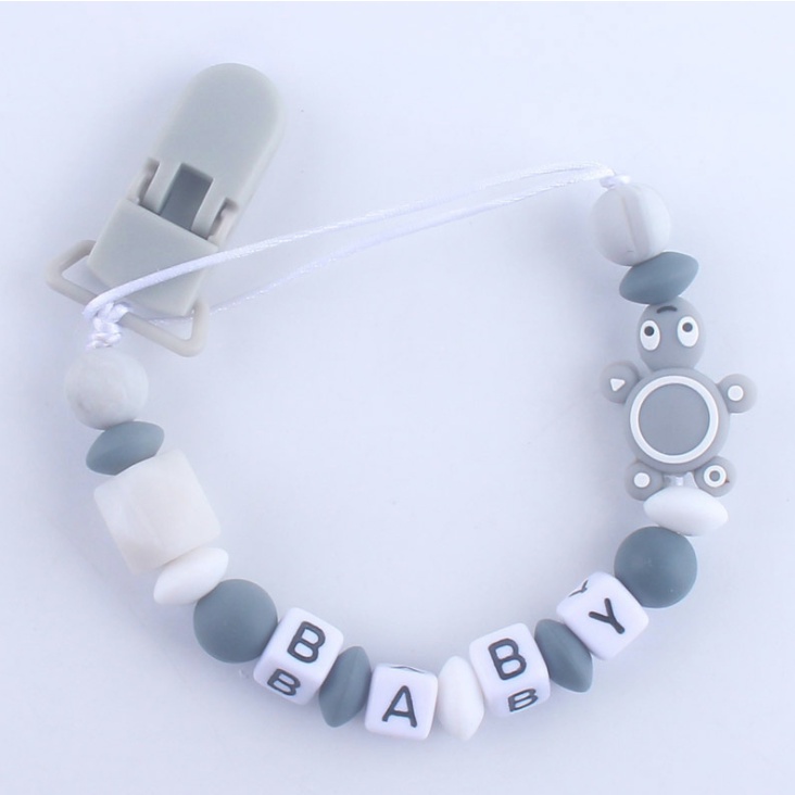 PC 7 | PACIFIER CLIP | TALI EMPENG DAN TEETHER BISA CUSTOM NAMA | TEETHER TALI DOT EMPENG CHAIN GANTUNGAN BAHAN SILIKON AMAN BPA FREE | RUZAIN MALL