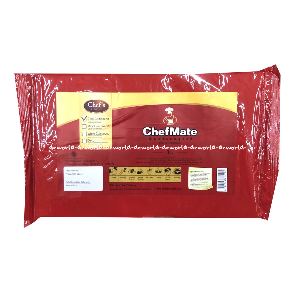 Chefmate Chocolate Compound Dark 1 kg Cokelat Batang