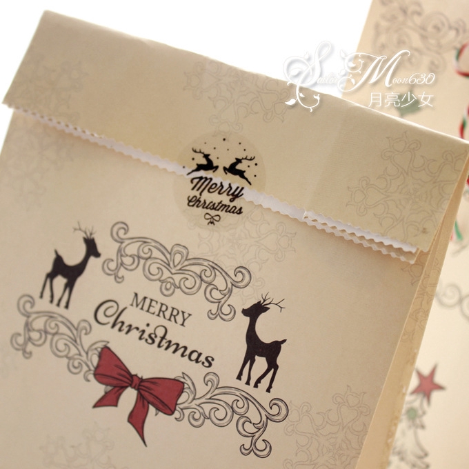 Tas Kemasan Permen Cookie Bahan Kertas Kraft Ramah Lingkungan Untuk Dekorasi Natal