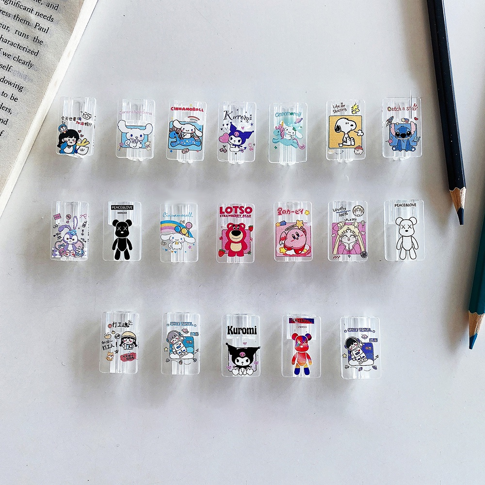 【COD Tangding】1pc Cover Pelindung Kabel Data / Charger Handphone Android Universal Motif Kartun Transparan