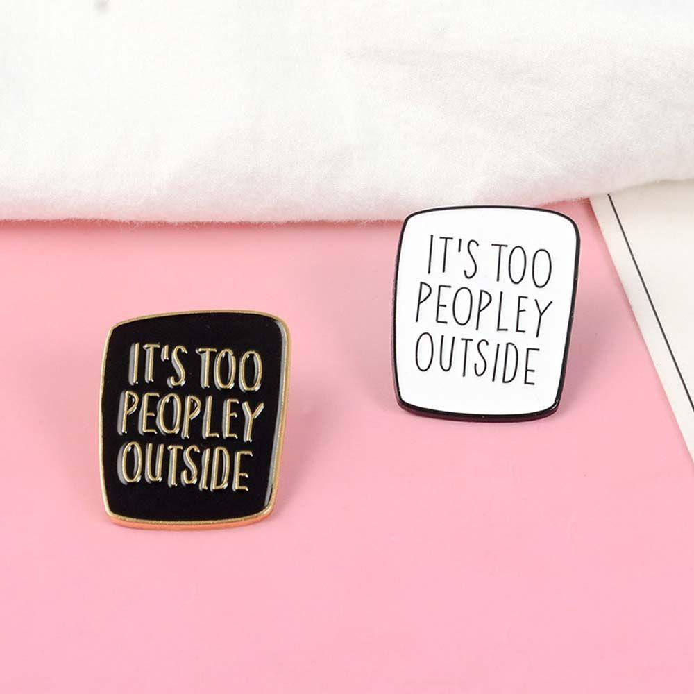 Needway   Bros Lucu Hadiah Lucu Untuk Aksesoris Perhiasan Anak Kerah Bros Introvert Kerah Pin Enamel Pin