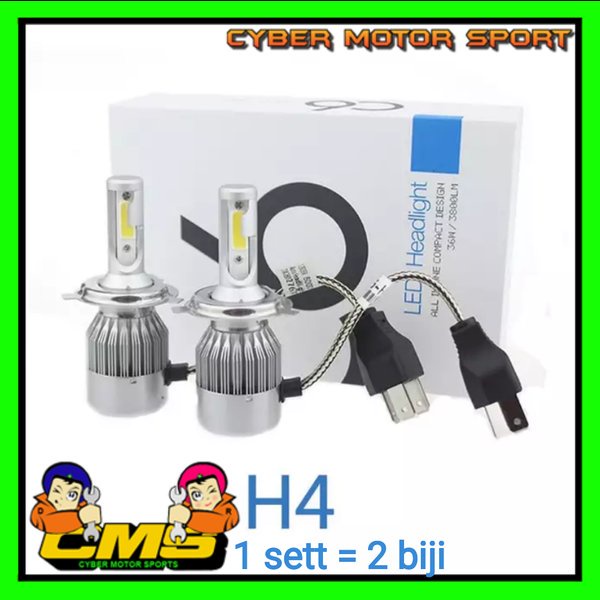 Turbo Led H4 Hi Lo universal. Lampu mobil H4 super white. Led