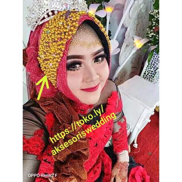 (COD).Bandana pengantin pesta /head piech bandana mutiara aksesoris pengantin