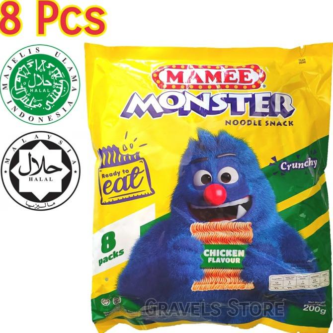 [8 Pcs] Logo HALAL - Mamee Monster Snack rasa Ayam - Snack Malaysia