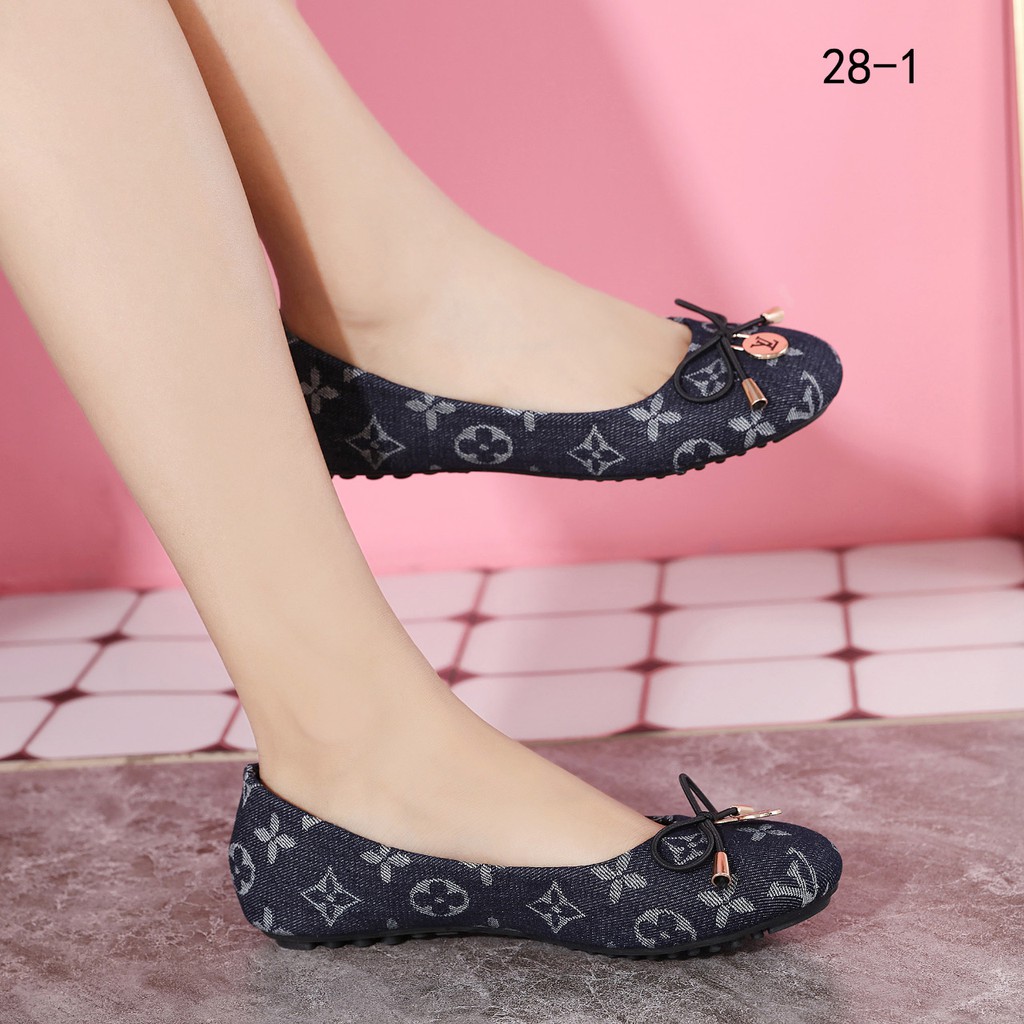 Louis Vuitton Monogram Denim Ballet Flat Shoes 28-1