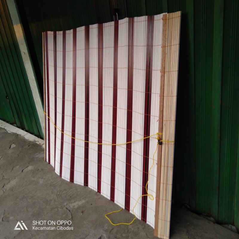 tirai krey kayu asli OUTDOOR  INDOOR warna cat 2 x 2 + katrol tali kerekan