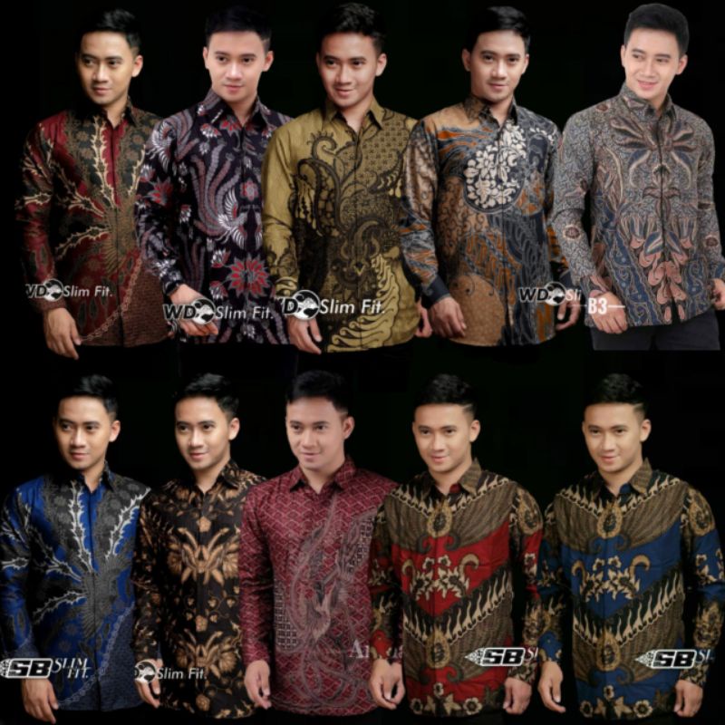 Batik Pria Lengan Panjang BATIK AFIANI HRB026 Motif KERATONAN Kode 002 Size M L XL XXL Reguler