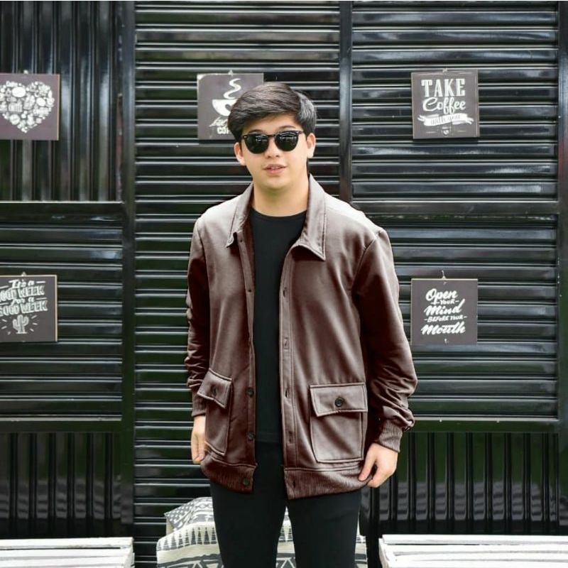 Jaket pria IKC 002 distro cbr six Bandung hoodie dua sisi bolak balik keren grosir pakaian pria H0D7-Outher burgundy