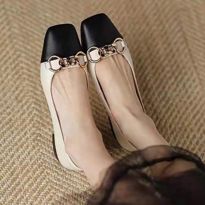 RYS - Double Circle Sepatu Heels Wanita Fashion Casual / Kantoran - Ori Import