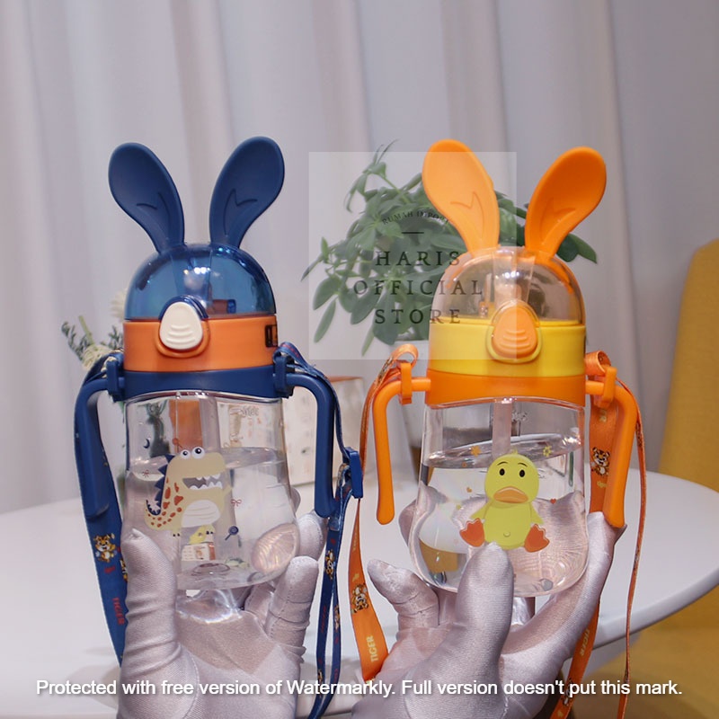 BOTOL MINUM ANAK / BABY 450ML BPA FREE KELINCI / RABBIT KARAKTER LUCU MATERIAL FOOD GRADE Kuping Elastis