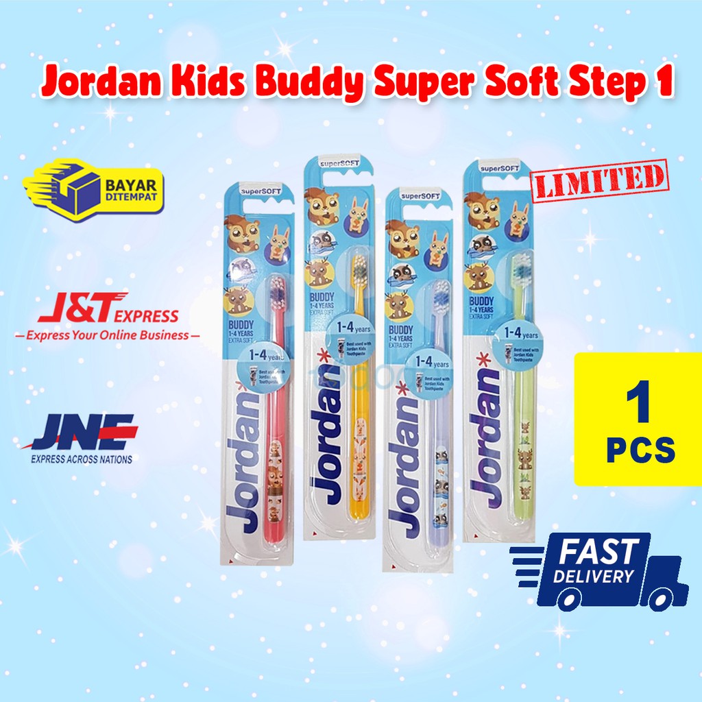 Jordan Kids Buddy Super Soft - Sikat Gigi Anak Step 1 (Usia 1-4 Tahun)