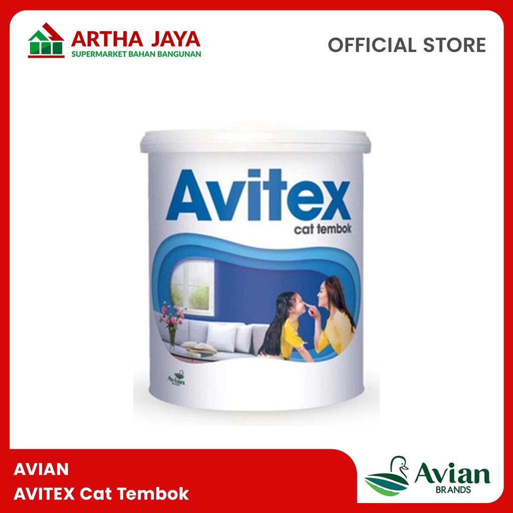 Avitex Cat Tembok Interior (1Kg / 5Kg Warna Super Black / Super White)