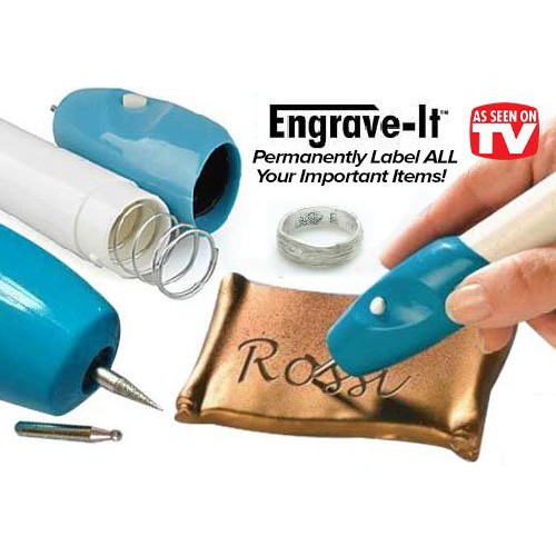 Engrave It Pen Alat Ukir / Grafir Elektrik Portable - Putih-Biru