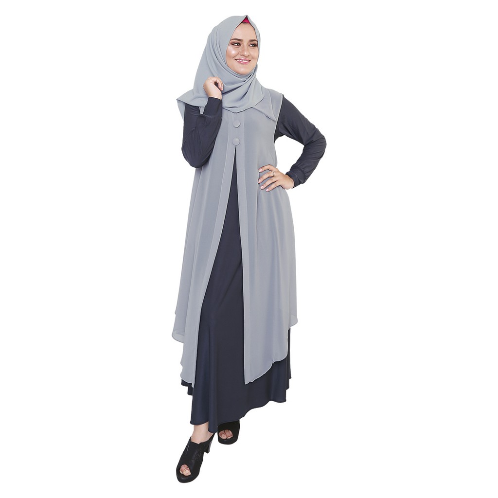  Baju  Gamis Wanita  Baju  Dress Muslim  Casual Murah Warna  Abu  