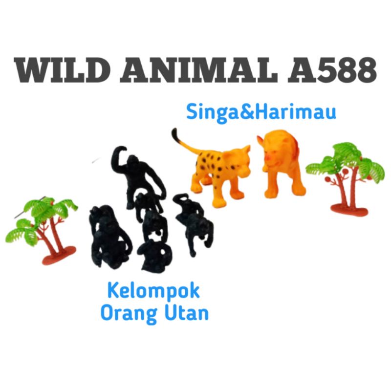 MAINAN ANAK WILD ANIMAL/HEWAN ISI 10PC A588