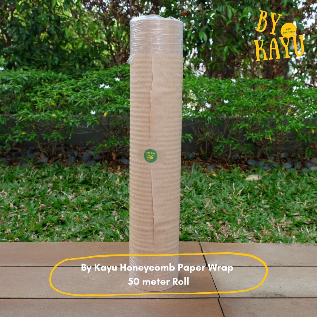 

ROLL 50M Lebar 38cm & 50cm By Kayu Honeycomb Paper Wrap - Natural Brown - Eco Friendly Bubble Wrap Ramah Lingkungan