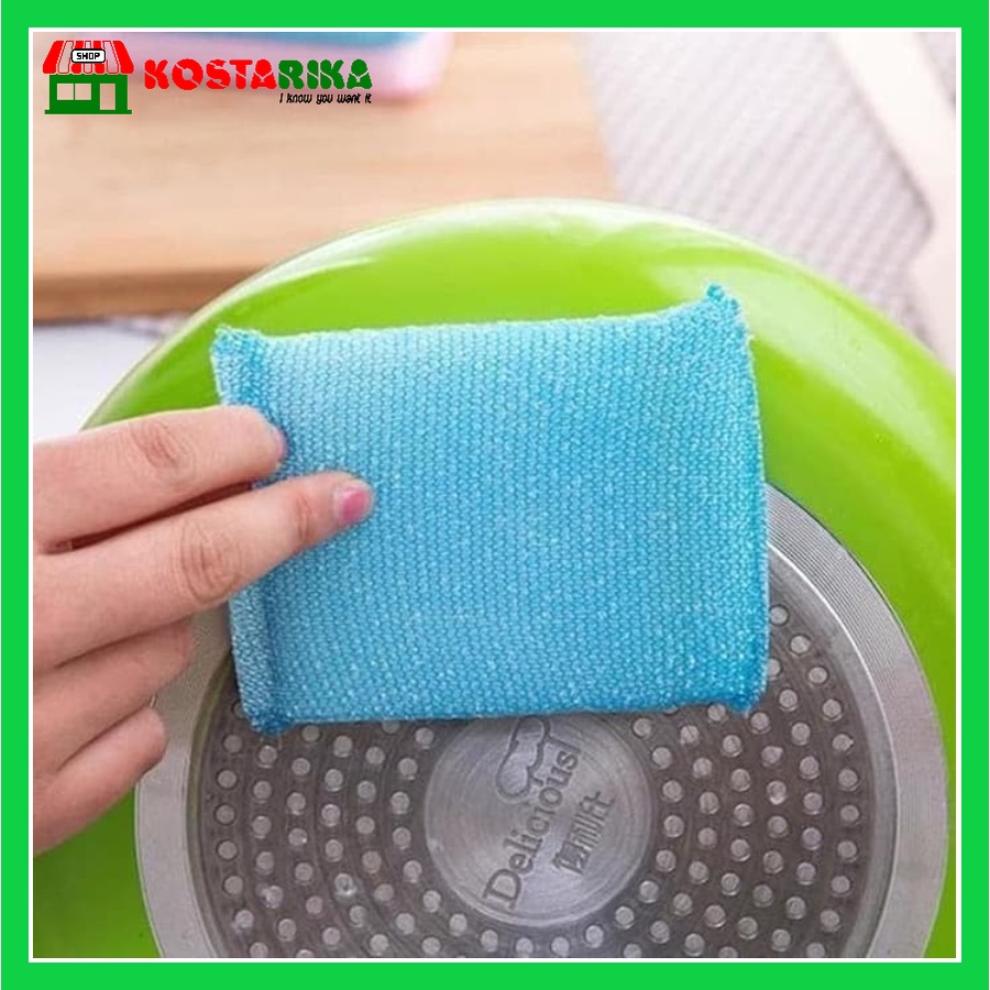 KOSTARIKA Spon Busa Cuci Piring Panci GOOD WIFE Serbaguna Set 5 Pcs Warna Campur Spons Cuci Piring Sponge Busa Dapur