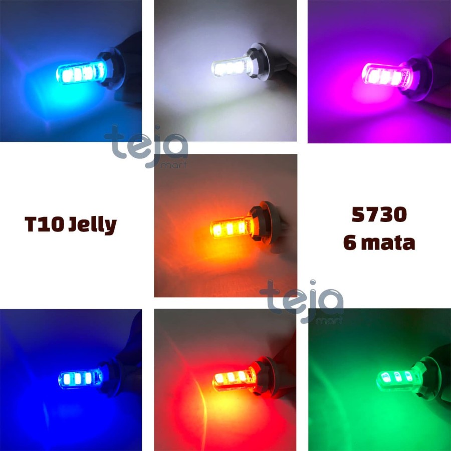Lampu LED T10 Crystal Kristal Jelly 6 Mata SMD 5730 Senja Sein Speedometer HIGH QUALITY