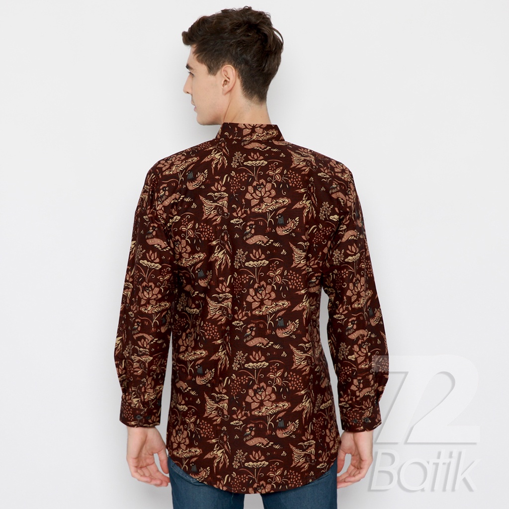 BATIK PRIA LENGAN PANJANG Kemeja Hem Slimfit Premium Motif Two Tone Pagi Sore Ikan 721022 CAP 72 - Baju Kemeja Atasan Pakaian Setelan Batik Pria Cowok Laki Laki Remaja Keluarga Kantor Lengan Panjang Modern Slimfit Slim Fit Premium Kekinian