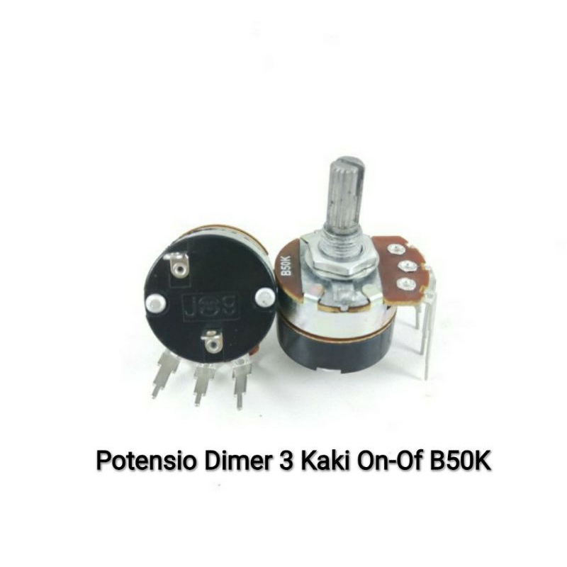 Potensio Dimer 3 Kaki On-Off B50K