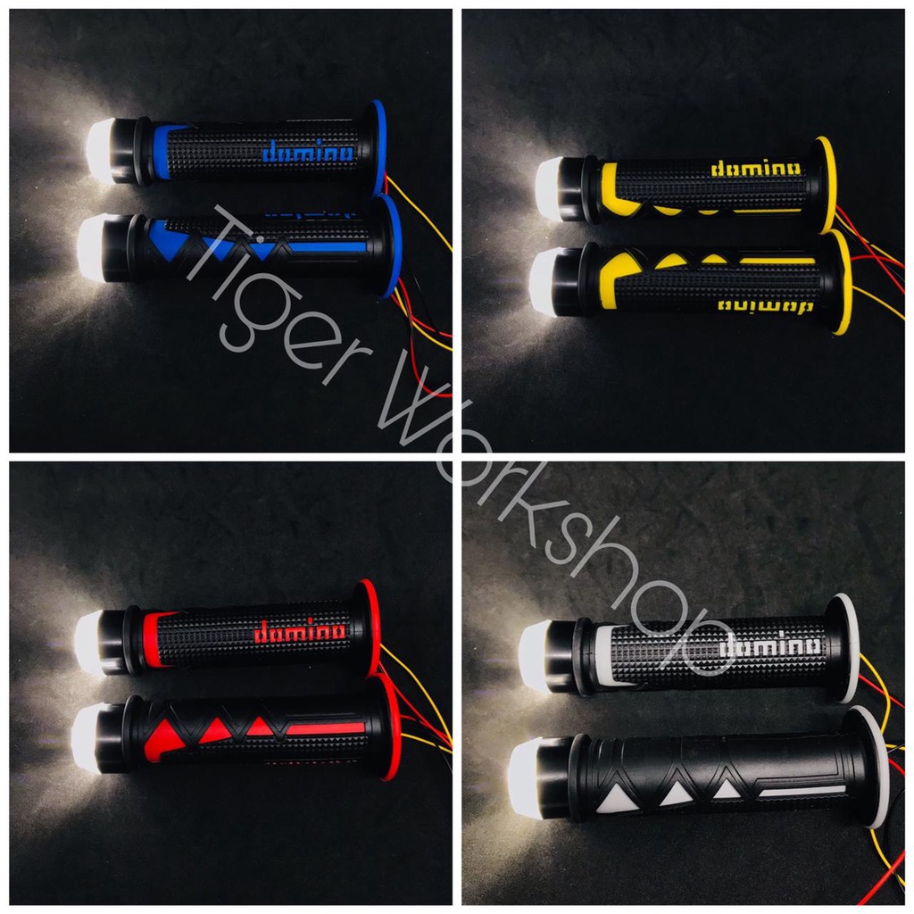 Handgrip Shark Sarung Gas Plus Lampu Jalu Stang Variasi Motor LED DRL 2 in 1 Plus Sein ( Universal )