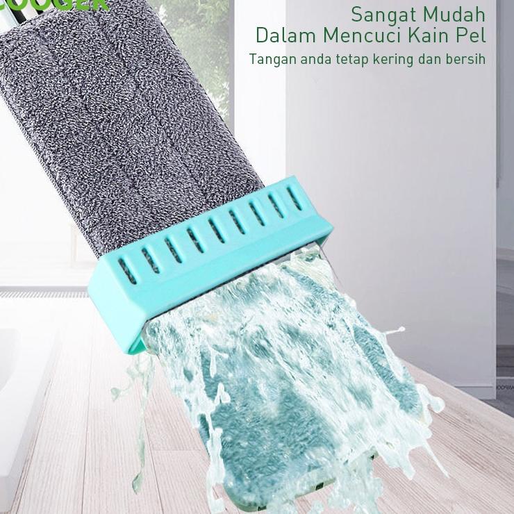 Jual GCAZE 【TOP SALE】COOGER Ultra Standing Mop Microfiber Alat Pel Lantai Warna Hijau Dapat Berdiri 