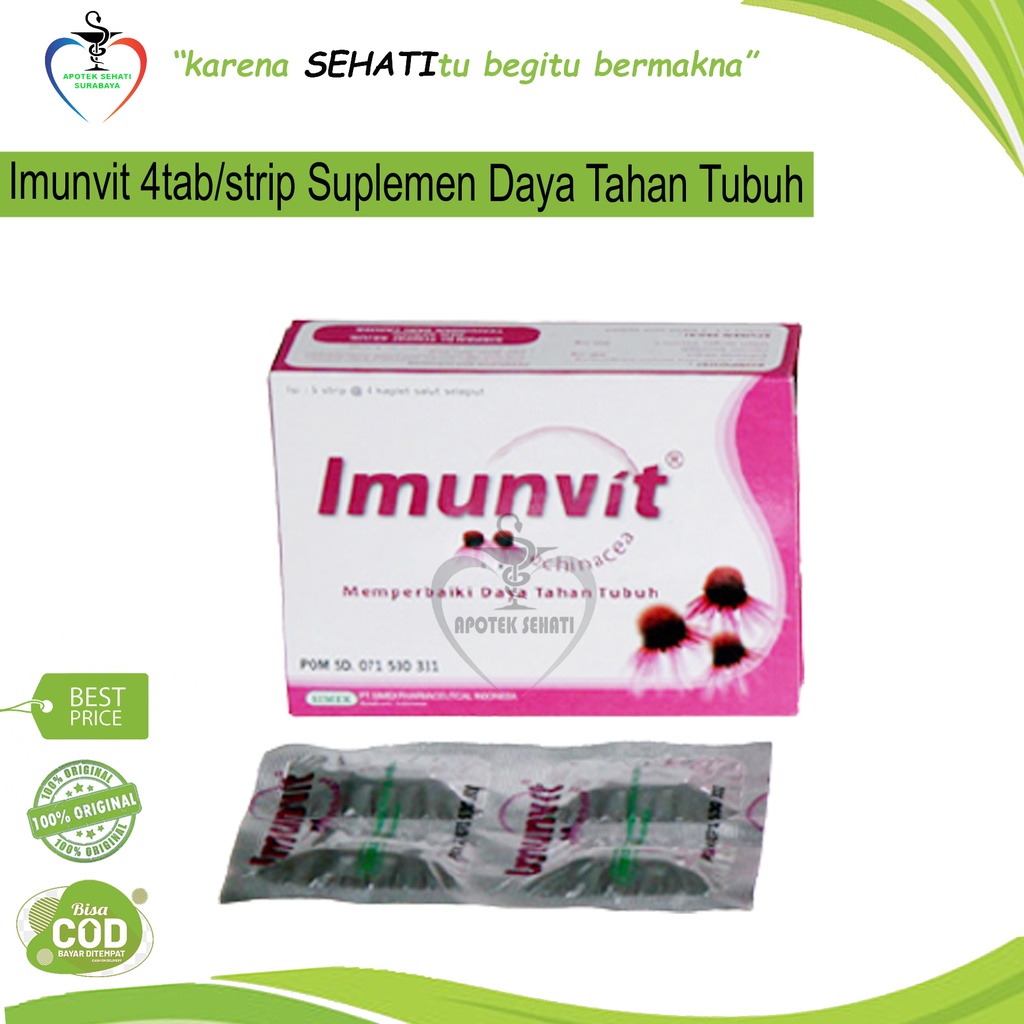 Imunvit Strip Vitamin Plus Echinacea Suplemen Penambah Imun