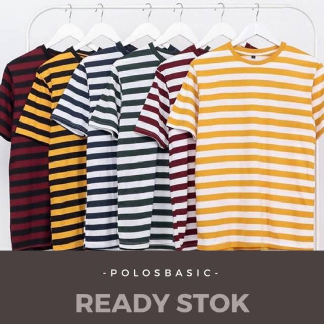 KAOS STRIPE GARIS BESAR / HEAVYWEIGHT / BLASTER / PRIA - WANITA / COTTON CVC 24s