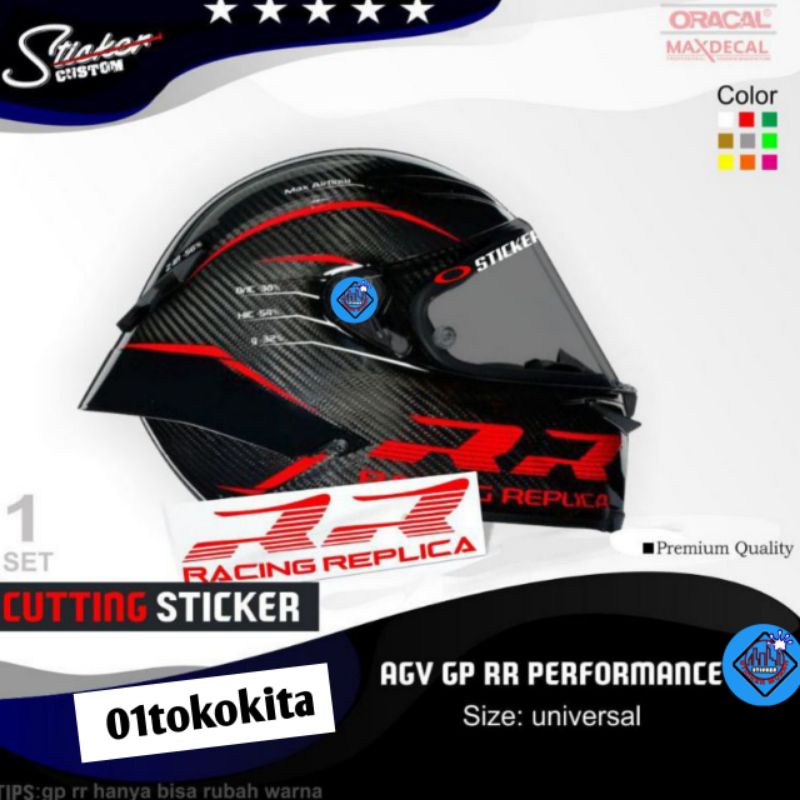 stiker racing replica stiker helm agv gp rr perfomance full face stiker helm racing replica stiker c
