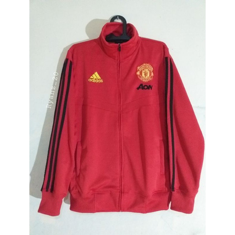 Jaket Tracktop Adidas MU Prematch 19/20 Merah Free Masker Scuba