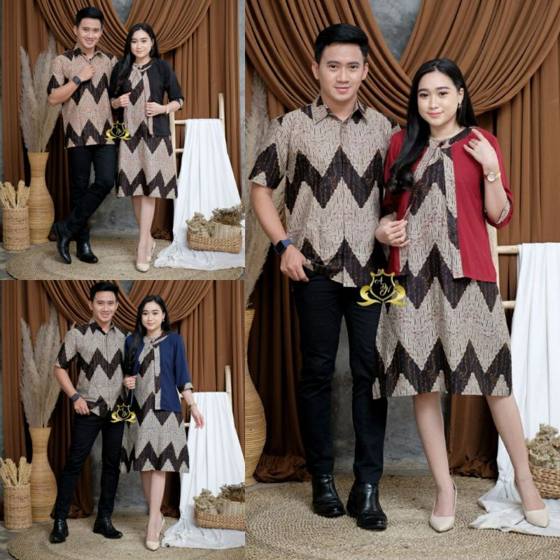 Batik Couple Gereja / Natal / Dress Batik Natal Motif Zigzag