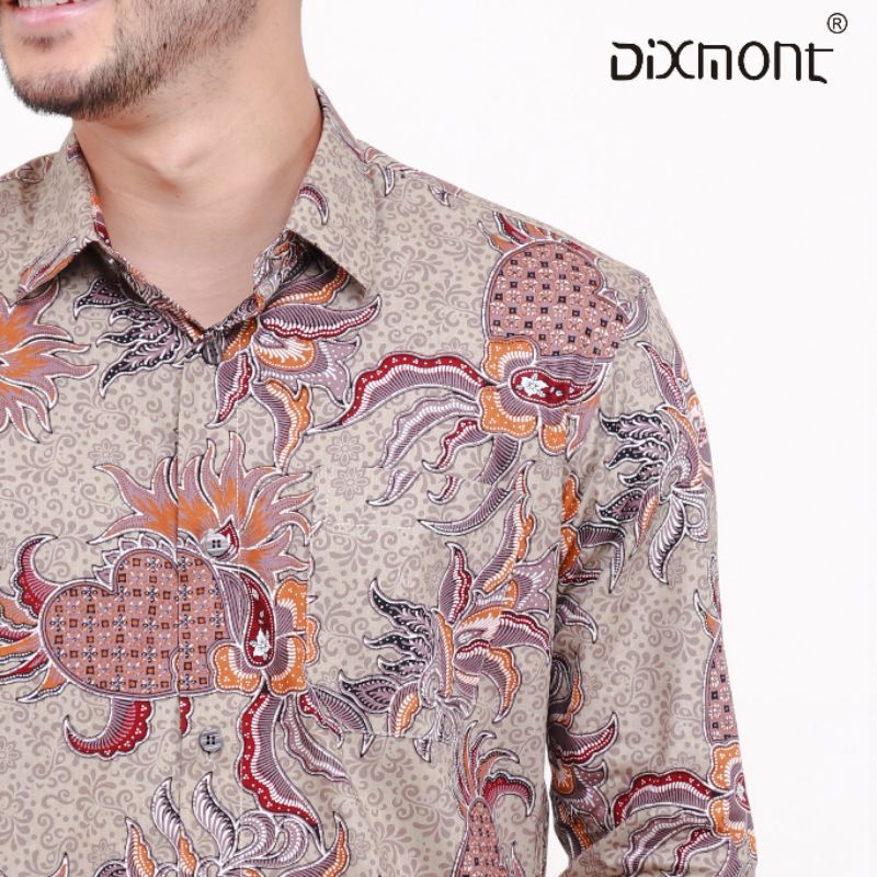 Dixmont Kemeja Pria Batik Panjang Hem BL00521