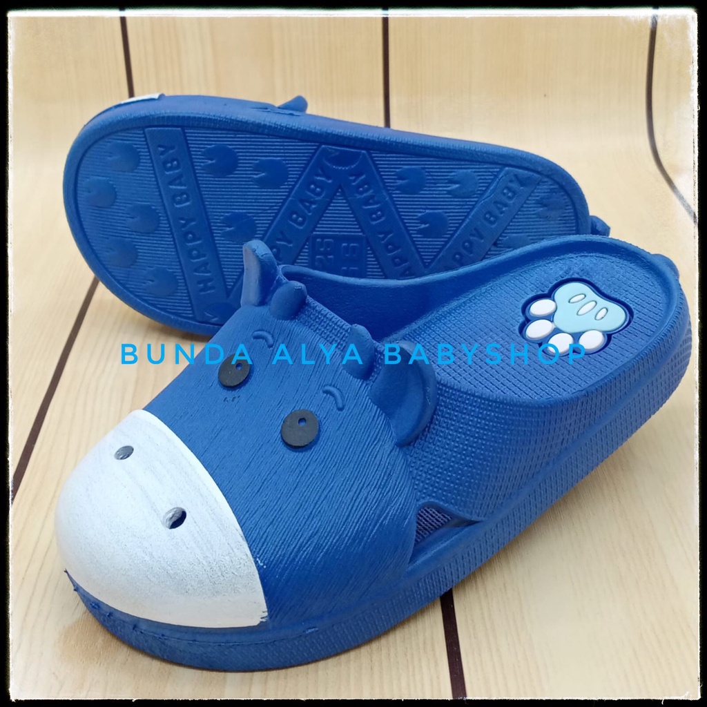 Sandal Anak Perempuan IMPORT Usia 4 5 6 7 Tahun Elastis BIRU Motif Lucu - Sendal Anak Perempuan Santai Nyaman Bahan Karet Lentur Elastis Size 25 - 36 Anti Licin