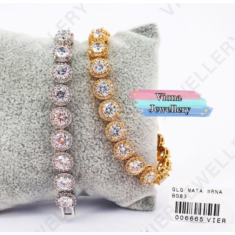 Gelang Mata Warna (Vier) Replika Berlian Lapis Emas