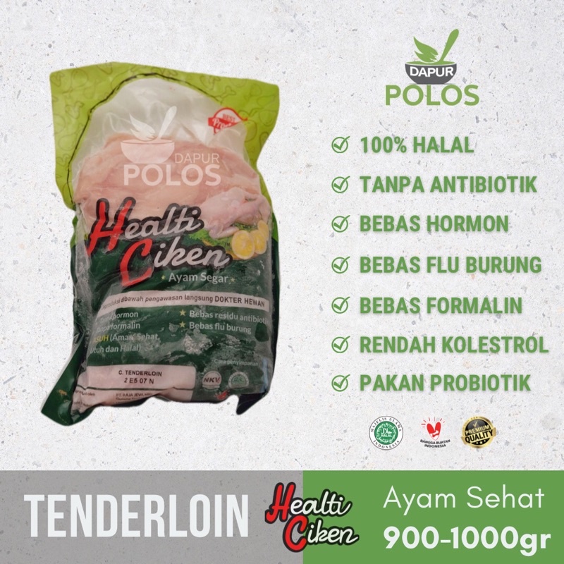 

Tenderloin Dada Fillet Dalam Ayam Negeri Healti Ciken Sehat Pakan Herbal Probiotik Halal 900-1000gr