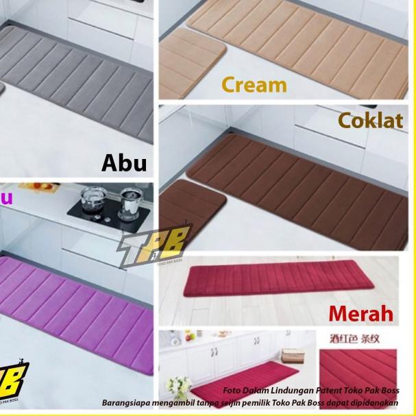 ➷ Keset Memory Foam Set Keset Kaki panjang Rumah Dapur Kamar Anti Slip - Ungu ☋