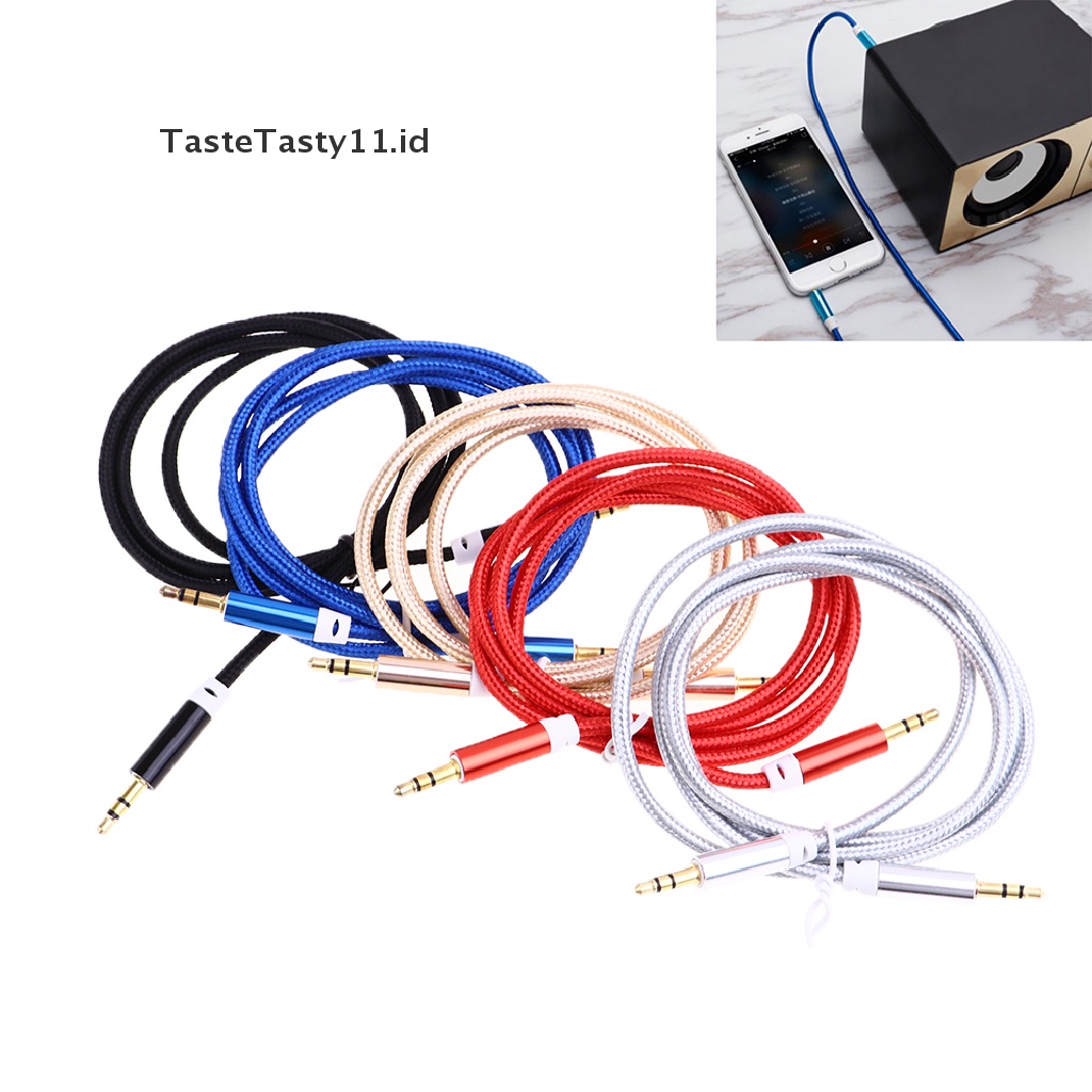 【TasteTasty】 1m Nylon Jack Aux Cable 3.5 Mm To 3.5mm Audio Cable Car Aux Cord For Xiaomi .