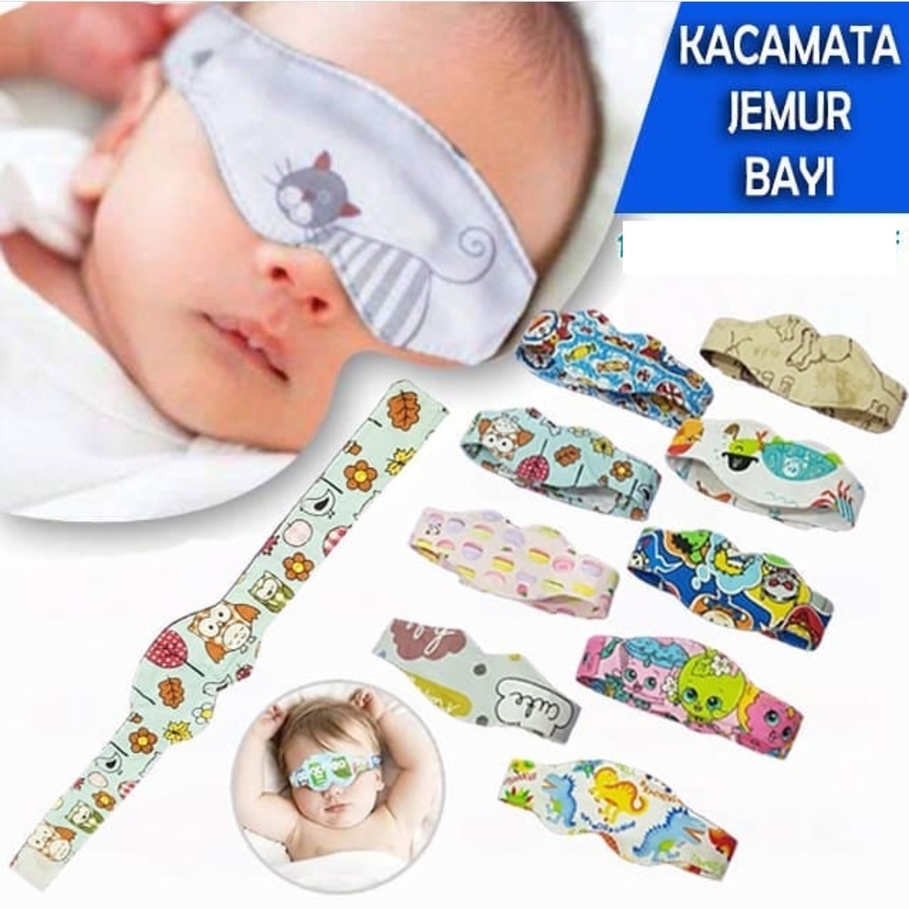 Kacamata Bayi Jemur Penutup Mata Baby Eye Mask Karakter Lucu