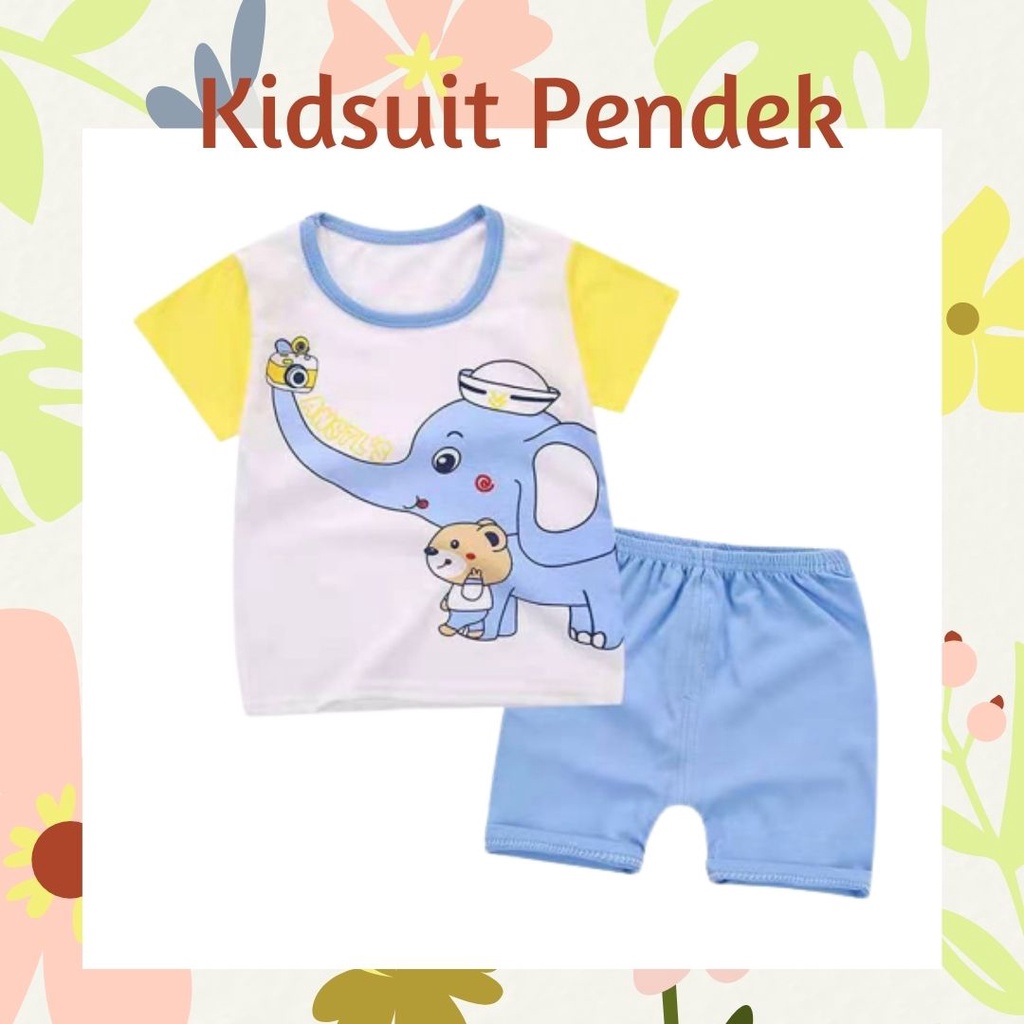 Plazababyku KIDS SUIT PENDEK H5 Setelan Anak Bahan Kaos Lengan + Celana Berkualitas Import NEW1