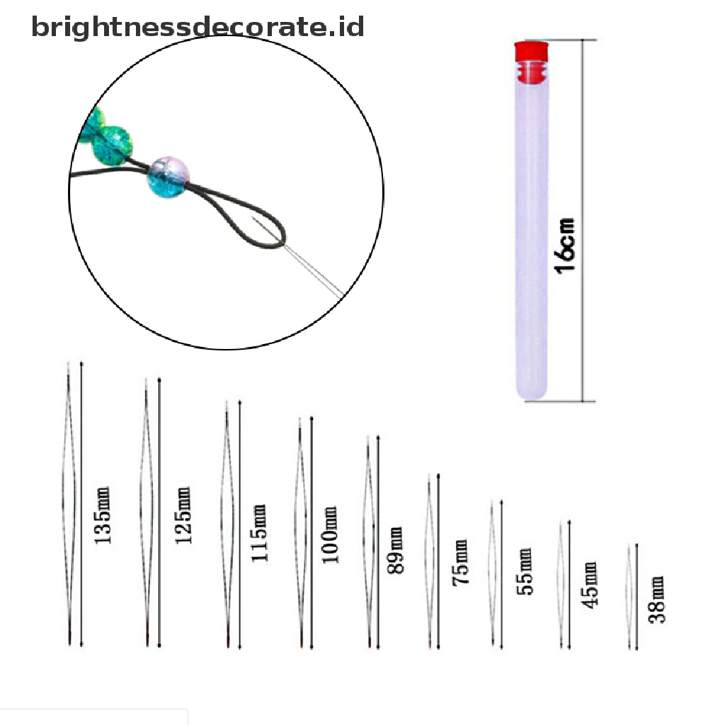 9 Pcs Jarum Benang Jahit Manik-Manik Mata Besar Bahan Baja Dapat Dilipat