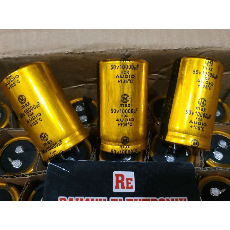 Capasitor Elco 10000uf 50v 80v 100v Max Gold Original