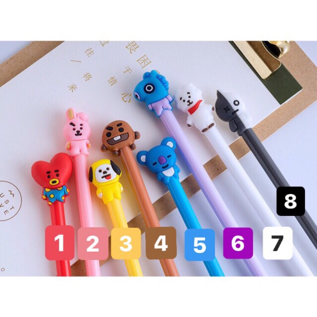 

Pulpen BT21 BTS MANG CHIMMY SHOOKY TATA RJ COOKY KOYA VAN