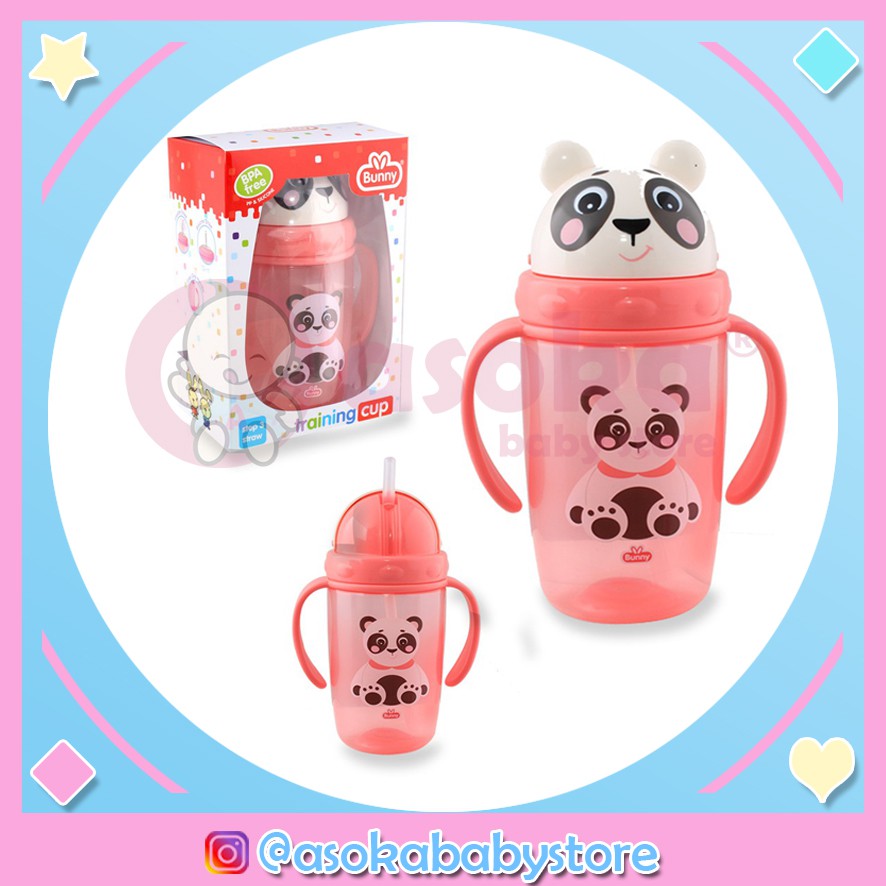 Lusty Bunny ADG-0004 Training Cup Animal Character straw Botol Minum anak bayi sedotan 360ml ASOKA