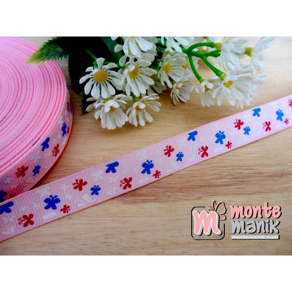 

Pita Grosgrain Kupu-kupu Pink 1/2 inch(PITA-063) Bahan Craft Monte