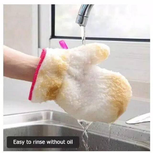 TGM - Sarung Tangan Cuci Piring Dapur Sarung Tangan Pembersih Tahan Air / Sarung tangan cuci piring bersih kain anti / minyak anti air spon / cuci piring praktis / sarung tangan pembersih dapur / kitchen cleaning gloves