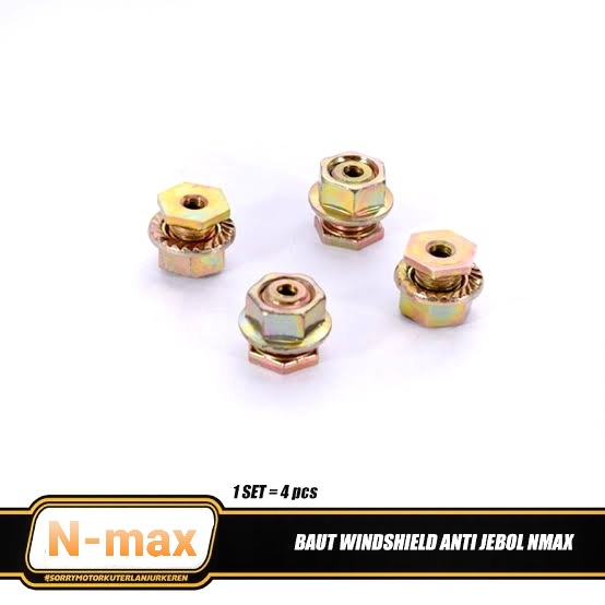 MUR BAUT ANTI JEBOL 1 SET ISI 4 PCS UNTUK VISOR ATAU WIND SHIELD NMAX DLL