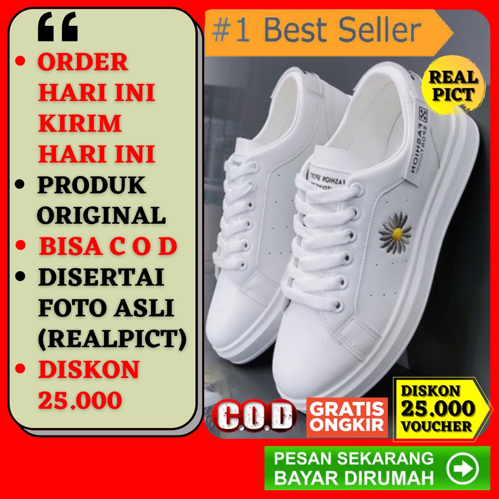 Sepatu Cats Wanita Putih Spatu Kets Ket Cat Sneakers Snekers Sneaker Sneker Pria Cewek Cowok Origina