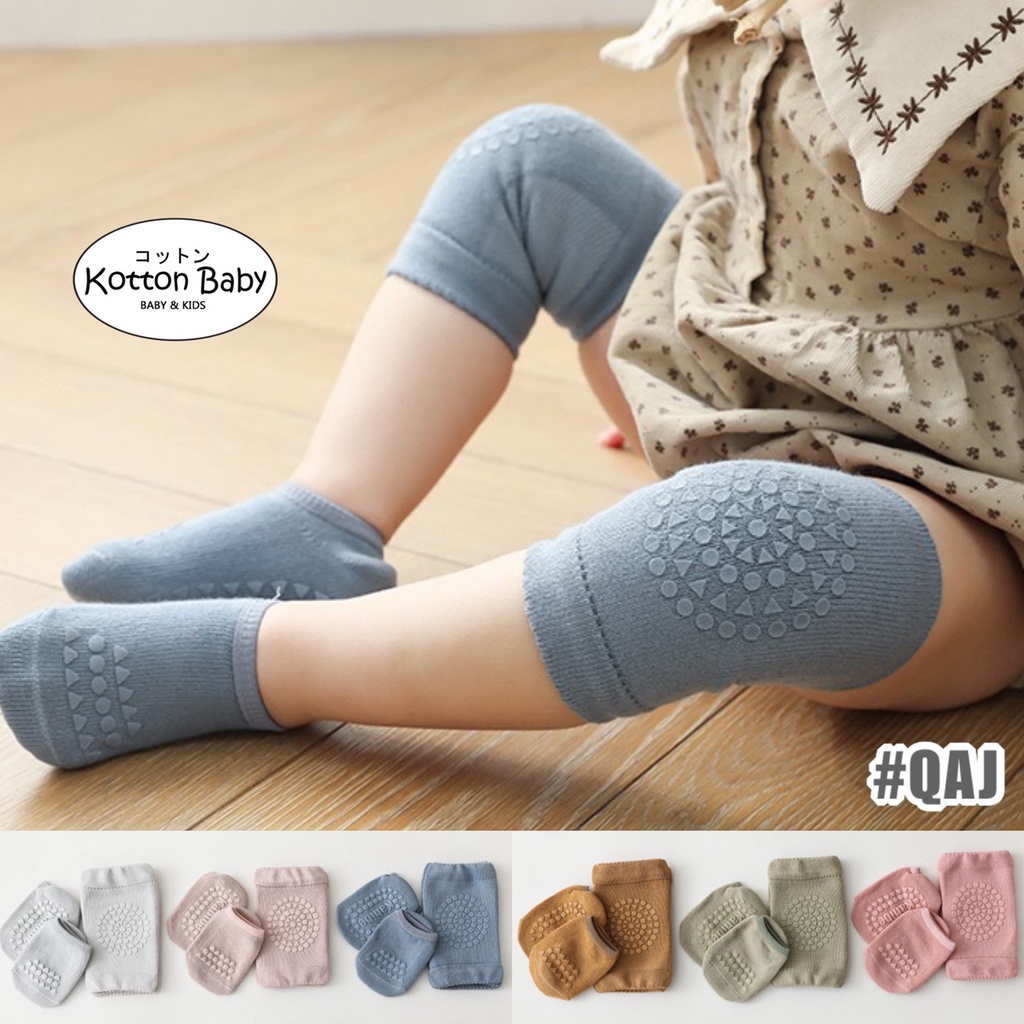 [2in1] 0-3 thn | KAOS KAKI + KNEE PAD ALAS LUTUT BAYI ANAK IMPOR NEWBORN SOCKS PELINDUNG catalog QN QAJ