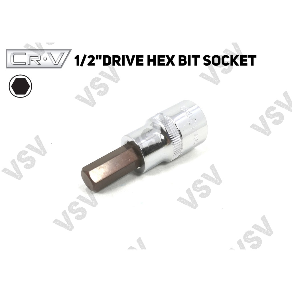 Gestar Hex Bit Socket 1/2&quot;DR 17mm, 19mm Kunci Shock L Kunci L sok